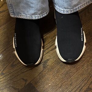 Balenciaga Men's Black Slip-On Sneakers